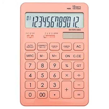 楽天AJIMURA-SHOP【中古】電卓 プラスチック-12桁 120ステップ バッテリーとソーラーデュアルパワービッグディスプレイをチェック （Color : A, Size : As the picture sho