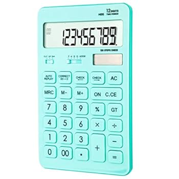 楽天AJIMURA-SHOP【中古】電卓 プラスチック-12桁 120ステップ バッテリーとソーラーデュアルパワービッグディスプレイをチェック （Color : B, Size : As the picture sho