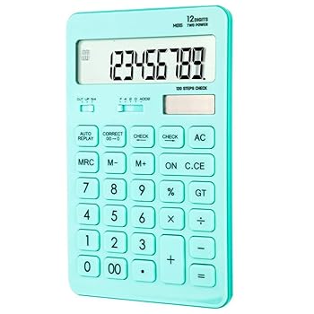 楽天AJIMURA-SHOP【中古】N/A 電卓プラスチック-12桁120ステップバッテリーとソーラーデュアルパワービッグディスプレイを確認する （Color : B, Size : As the picture sh