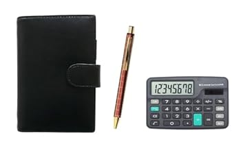 【中古】NQ30K 黒 太軸金属ストレートノック・ダブルアルマイト加工格子ボールペンセット エコB7牛革ミ..