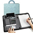 【中古】ATNCKS ファスナー付きレザー 防水 ポータブル Pu ビジネス会議フォルダー 電卓ノートブックオーガナイザー付き (カラー : D) (A)