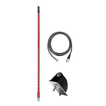 Firestik LG3-M2R 3フィート 地面無し チューニング可能チップ CBラジオアンテナキット (レッド)