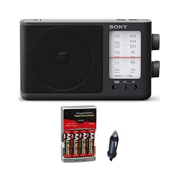 【中古】ソニー ICF506 アナログチューニング ポータブル FM/AMラジオ 充電式ニッケル水素電池4本付き 充電器付き