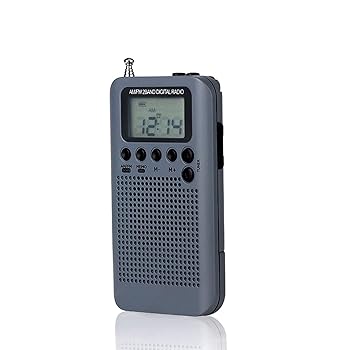 Honelife HRD-104ポータブルAM / FMステレオラジオポケット2バンドデジタルチューニングラジオミニレシーバー屋外ラジオイヤホンストラップ1.3イ