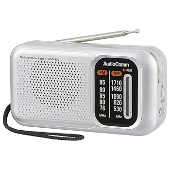 【中古】オーム電機 AudioComm スタミナポータブルラジオ AM/FM RAD-T460N 03-5540 OHM シルバー