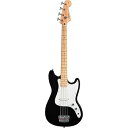【中古】Squier by Fender エレキベース Bronco? Bass, Maple Fingerboard, Maple Fingerboard, Black ソフトケース付き