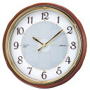 【中古】セイコークロック(Seiko Clock) 掛け時計 SOLAR+ ソーラープラス 電波 アナログ 木枠 茶 木地 SF221B