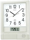【中古】セイコークロック 掛け時計 オフィスタイプ チャイム プログラム機能 日付 カレンダー 電波 アナログ 銀色 メタリック PT201S