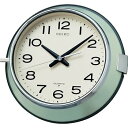 【中古】セイコークロック(Seiko Clock) 掛け時計 レトロ アナログ 防塵型 オフィスタイプ 金属枠 薄緑 KS474M