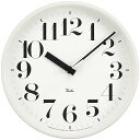 【中古】レムノス 掛け時計 電波時計 リキスチールクロック ホワイト アルミ 太字 RIKI STEEL CLOCK WR08-25 WH Lemnos