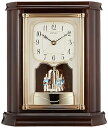 【中古】セイコークロック(Seiko Clock) 置き時計 電波 アナログ 回転飾り 木枠 濃茶 木地 BY233B SEIKO
