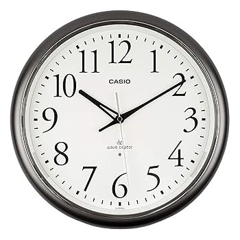 【中古】CASIO(カシオ) 掛け時計 電波 シルバー 直径33cm アナログ 常時点灯 夜間秒針停止 IQ-1050NJ-8JF