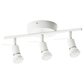 【中古】IKEA(イケア) TROSS 00262662 シーリングトラック スポットライト3個, ホワイト（電球別売）