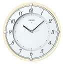 【中古】セイコークロック(Seiko Clock) 掛け時計 電波 アナログ 木枠 天然色 木地 KX373A SEIKO