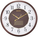【中古】セイコークロック(Seiko Clock) 掛け時計 ハイブリッドソーラー 電波 アナログ 茶 メタリック SF241B