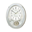 【中古】セイコークロック(Seiko Clock) 掛け時計 メロディ時計 電波 アナログ トリプルセレクション メロディ 飾り振り子 白 パール AM258W