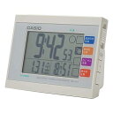 【中古】CASIO(カシオ) 目覚まし時計 電波 ホワイト デジタル 生活環境 温度 湿度 カレンダー 表示 DQL-210J-7JF