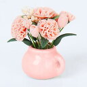 【中古】ドールハウス用ミニチュアカーネーション ピンクバラ花植物 家装飾 スケール1:12