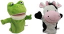 【中古】パペット 人形 劇 カエル 牛 2個 セット 蛙 うし