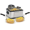 【中古】Elite Platinum ステンレススチール製マキシ-マチック トリプルバスケット電気ディープフライヤー タイマーと臭気フィルタ付き 1700ワット 4.2リ