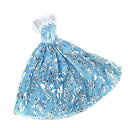 【中古】Robe de Mariage Nuptiale avec Motif de Rose en Couleur d'Argent pour Poup?e - Bleu Clair