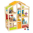 【中古】PIDOKO KIDS スカイラー木製ドールハウス - 家具アクセサリー20個、ファミリードール5個、ペットドッグ付き - 木製ドールハウス 3 4 ?...