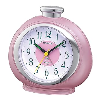 乐天商城 - 【中古】MAG(マグ) 目覚まし時計 置き時計 おしゃれ かわいい インテリア アナログ ステップ秒針 メロディ アラーム スヌーズ ライト ピンク フルーティ
