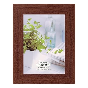 【中古】ハクバ HAKUBA フォトフレーム ラルジェ 2L ブラウン 木製 FLAR-BR2L