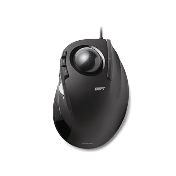 【中古】エレコム トラックボールマウス 人差し指 8ボタン チルト機能 有線 ブラック M-DT1URBK