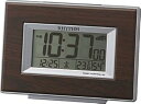【中古】リズム(RHYTHM) 目覚まし時計 電波 デジタル フィットウェーブD174 温度 ・ 湿度 カレンダー 付 茶 (木目調) RHYTHM 8RZ174SR06