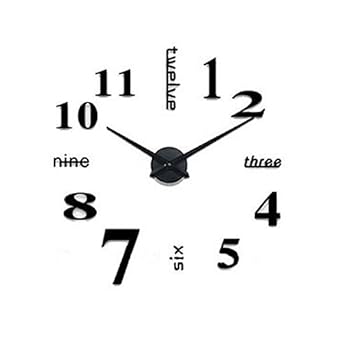 【中古】1stモール 【 フリー配置 】 3D ウォール クロック B (ブラック) インテリア おしゃれ ST-12S0..