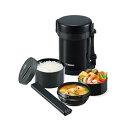 【中古】象印マホービン(ZOJIRUSHI) 保温弁当箱 ステンレス ランチジャー 茶碗 約3杯分 約 1.2合 電子レンジ 対応 ブラック SL-GH18-B...