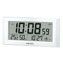 【中古】セイコークロック(Seiko Clock) セイコー クロック 掛け時計 置き時計 兼用 衛星 電波 デジタル カレンダー 温度 湿度 表示 白 パール GP502W SE