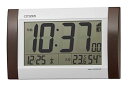 【中古】リズム(RHYTHM) シチズン 掛け時計 目覚まし時計 電波時計 デジタル R188 置き掛け兼用 カレンダー 温度 ・ 湿度 表示 茶 24.0×14.8×3.1cm CIT