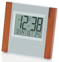 【中古】ADESSO(アデッソ) 置き時計 電波 デジタル 電波時計 曜日 日付表示 木目 シルバー 8727