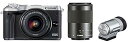 【中古】Canon ミラーレス一眼カメラ EOS M6 ダブルズームEVFキット(シルバー) EF-M15-45mm/EF-M55-200mm 付属 EOSM6SL-WZEVFK(2)