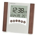 【中古】ADESSO(アデッソ) 置き時計 電波 デジタル 電波時計 曜日 日付表示 木目 シルバー 9996