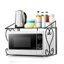 【中古】ダブルウィン 電子レンジスタンド メタル電子レンジオーブンシェルフラック キッチンオーガナイザー カウンターキャビネットストレージラック ブ
