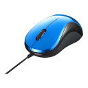 【中古】バッファロー BUFFALO 有線 BlueLED 静音 3ボタンマウス ブルー BSMBU108BL