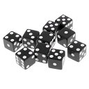 【中古】Lovoski 10個セット 6面 数字 ダイス サイコロ ゲーム道具 全10色選べる - 黒