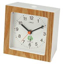 【中古】ランデックス(Landex) 目覚まし時計 アナログ 連続秒針 ウッディーロード 木枠 ホワイト YT5263WH