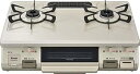 【中古】リンナイ ガステーブル 水がいらない片面焼グリル プロパンガスLPG用 左強火力 クリームベージュ色 KGM64BE2L(LPG)