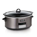 【中古】Crock-Pot ラージ 8クォート プログラム可能 スロークッカー 自動温め設定付き ブラックステンレススチール (1パック)