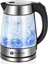 【中古】Aigostar 電気ケトル ガラス電気ティーケトル 1500W 高速沸騰 ウォーターケトル 電気ポット 紅茶/コーヒー用 1.7L LED内部付き 温...