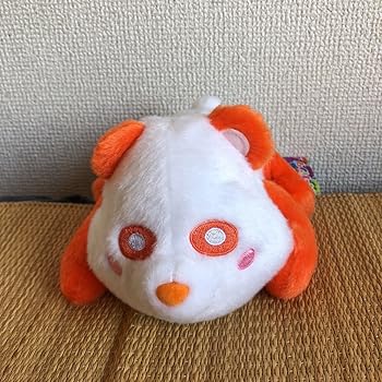 【中古】AAA え パンダ くったり パスケース ぬいぐるみ オレンジ