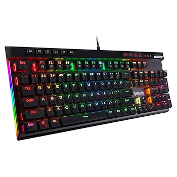 【中古】Redragon K580 VATA RGB LEDバックライト付きメカニカルゲーミングキーボード｜マクロキー＆専用メディアコントロール付き｜ホットスワップ対応