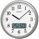 【中古】【メーカー延長保証2年対象】セイコークロック(Seiko Clock) 掛け時計 電波 アナログ 温度 湿度 表示 05:銀色メタリック 02:直径31cm KX244S
