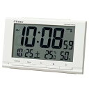 【中古】セイコークロック(Seiko Clock) 置き時計 白 本体サイズ:9.1×14.8×4.7cm 目覚まし時計 電波 デジタル カレンダー 温度 湿度...