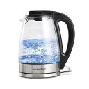 【中古】Hamilton Beach 1.7L 電気ケトル、ウォーターボイラー&ヒーター、LEDインジケーター、内蔵メッシュフィルター、自動シャットオフ&ボイル...
