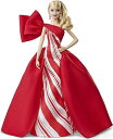 【中古】Mattel - Barbie Collector: 2019 Holiday Doll with Red and White Gown, Blonde...
